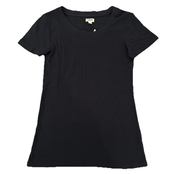 L'AGENCE Cory Cotton Scoopneck Tee Women's XS Black NEW - Picture 3 of 9